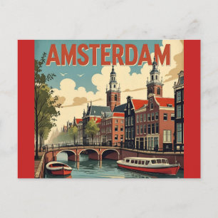 Carte Postale Amsterdam Horizon Rétro