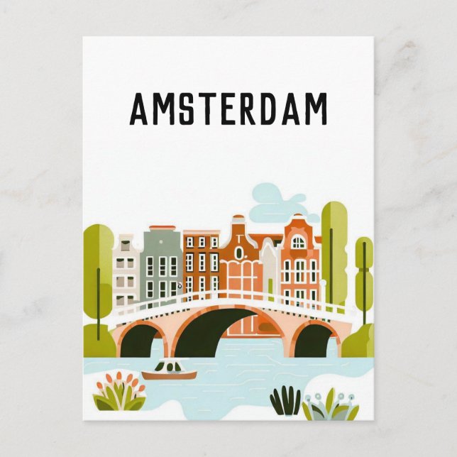 Carte Postale Amsterdam Pays-Bas (Devant)