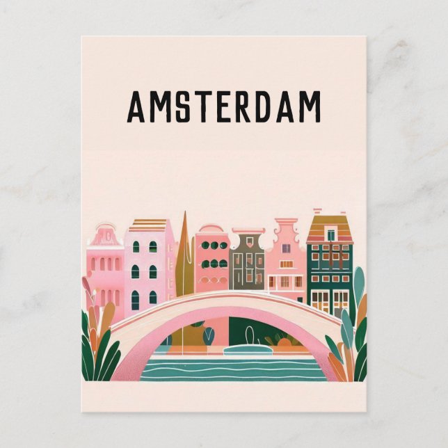 Carte Postale Amsterdam Pays-Bas (Devant)