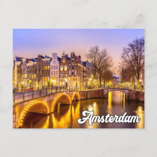 Carte Postale Amsterdam, Pays-Bas, En Début De Soirée