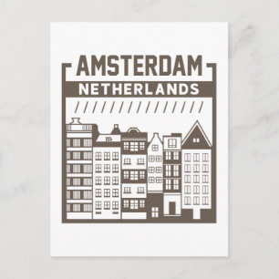 Carte Postale Amsterdam Pays-Bas Paysage Urbain Vintage