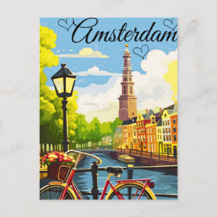 Carte Postale Amsterdam Travel Postcard Art, Pays-Bas Postcar