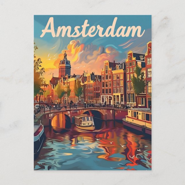 Carte Postale Amsterdam vintage (Devant)