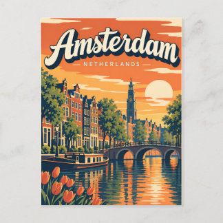 Carte Postale Amsterdam vintage Pays-Bas