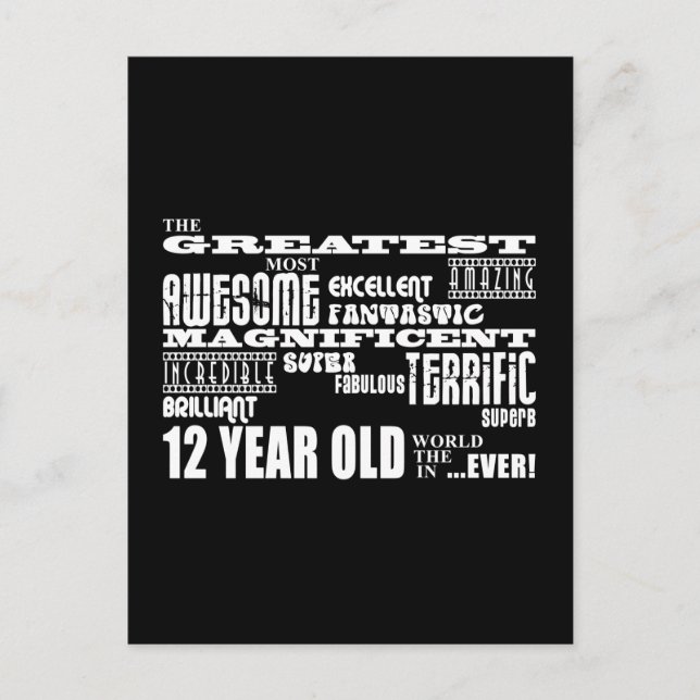 Carte Postale Amusant 12ème anniversaire fête Plus grand Douze a (Devant)