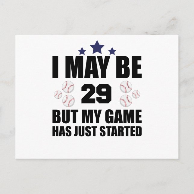 Carte Postale Amusant 29e anniversaire de base-ball Fan 29 ans A (Devant)