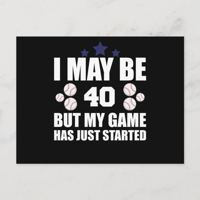 Carte Postale Amusant 40e anniversaire de base-ball Fan 40 ans d (Devant)