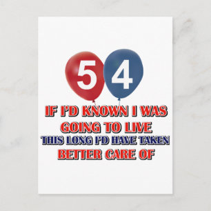 Carte Postale Amusant anniversaire de 54 ans
