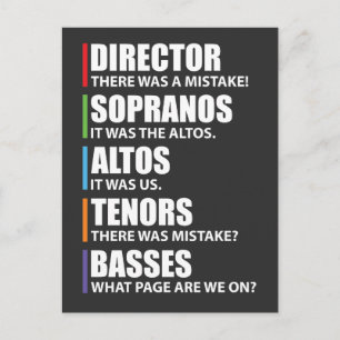 Carte Postale Amusant Chorale Chorale Chorale Plaisanterie