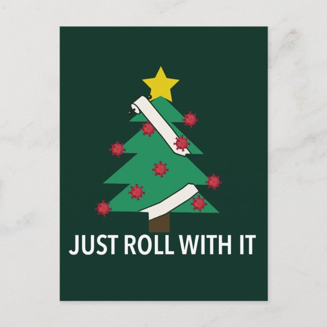Carte Postale Amusant Covid Christmas Tree Pun (Devant)