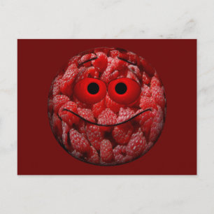 Carte Postale Amusant Emoticon framboise