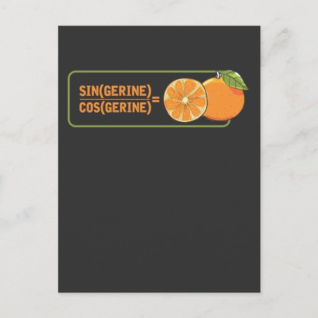 Carte Postale Amusant enseignant de mathématiques Tangerine jeu  (Devant)