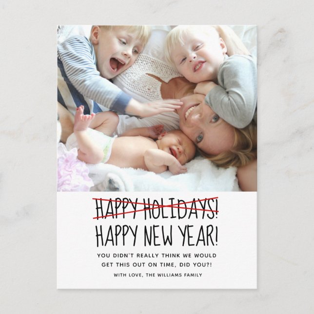 Carte Postale Amusant Moderne Joyeux Nouvel An Fêtes (Devant)