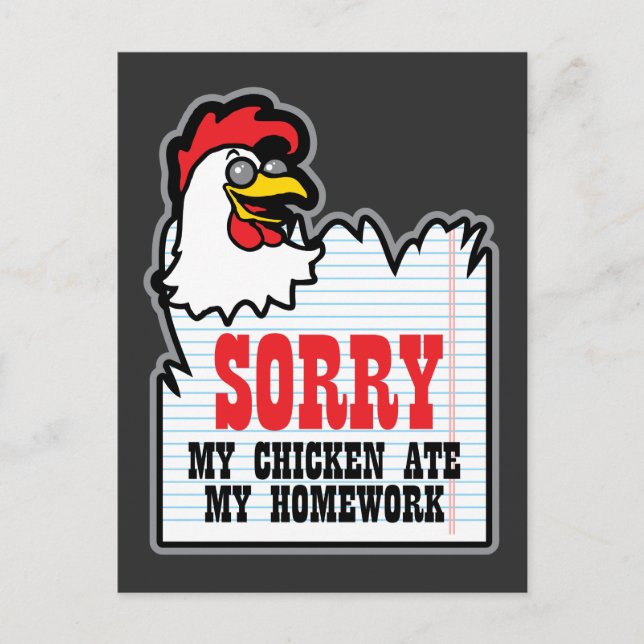 Carte Postale Amusant Mon Poulet Mangé Mon Maître Enfants (Devant)