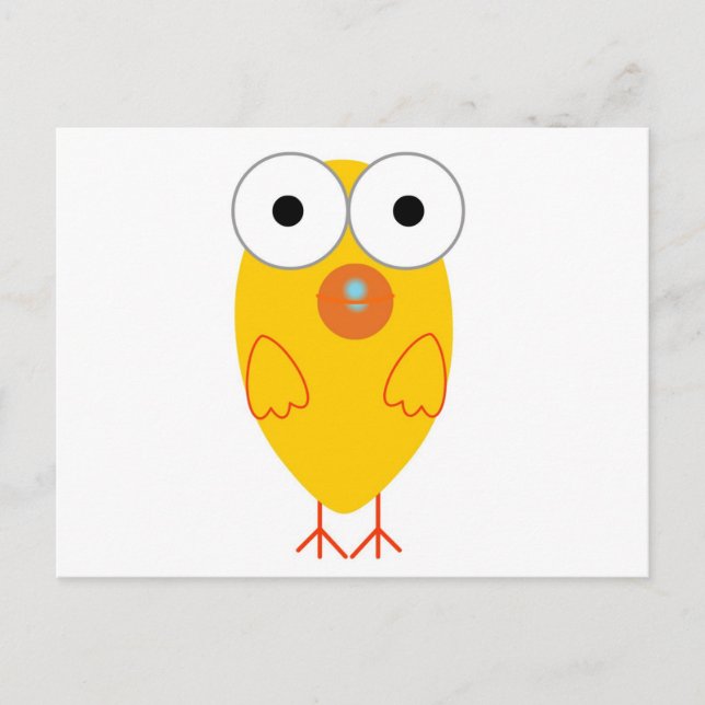 Carte Postale Amusant oiseau jaune (Devant)
