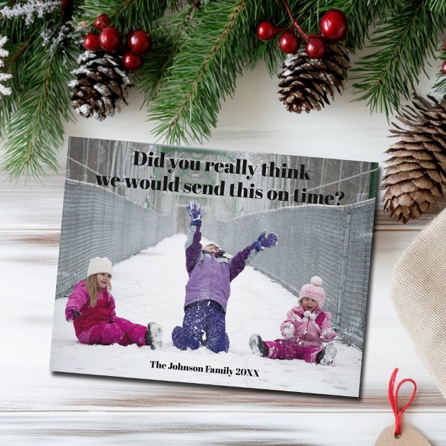 Carte Postale Amusant Photo de famille fin Noël Hilariant (Créateur téléchargé)