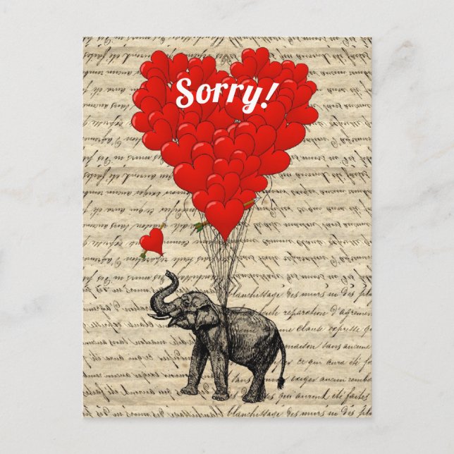 Carte Postale Amusant romantique Désolé (Devant)