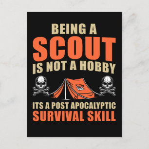 Carte Postale Amusant Scout Aventure Tente Nature Lover Camper