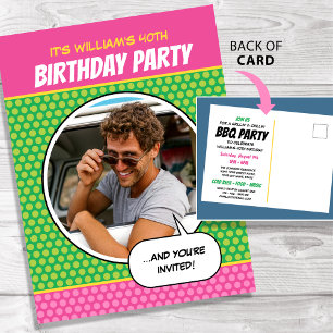 Carte Postale Amusant Style Comic N'importe quel âge Anniversair