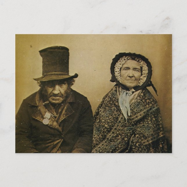 Carte Postale Amusant Vieux Mari Victorien et Couple de Femme (Devant)