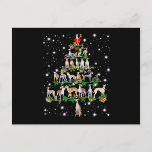 Carte Postale Amusant Whippet Noël Arbre Ornament Décor cadeau