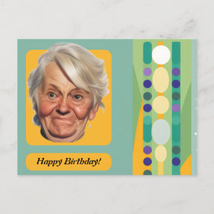 Carte Postale Amusante Anniversaire Lady Retro