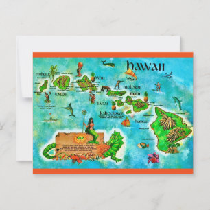 Carte postale amusante des îles hawaïennes