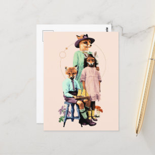 Carte Postale Amusante Famille Red Fox
