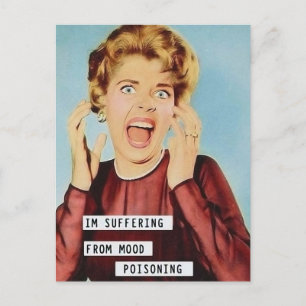 Carte Postale Amusante Humeur Poing Femme Vintage