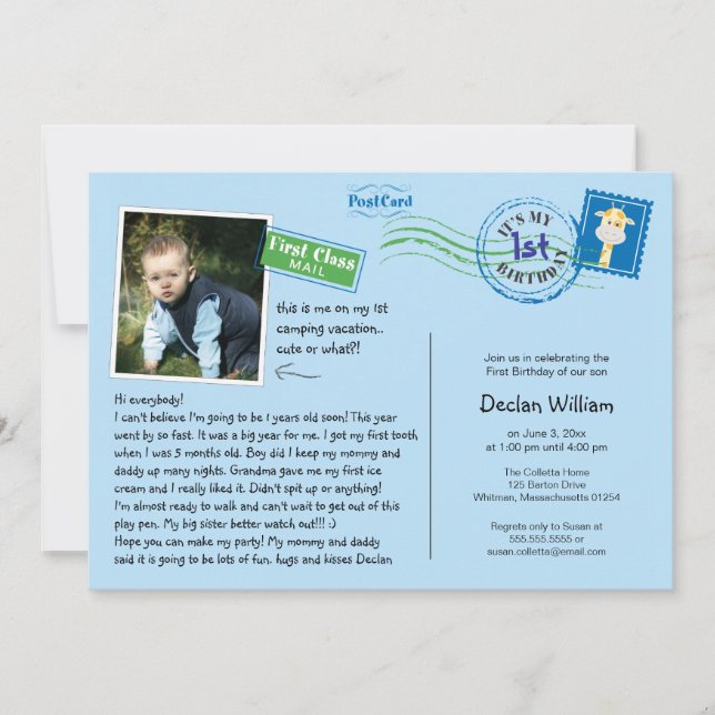 Carte postale amusante Invitation de fête d'annive (Devant)