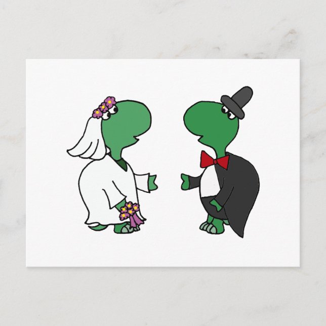 Carte Postale Amusante mariée et Mariage de la tortue de chambre (Devant)