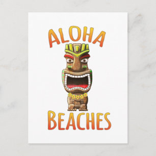Carte Postale Amusante Plages Aloha Hawaiian Tiki