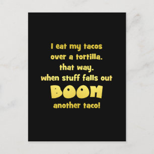 Carte Postale Amusante Tortilla Boom Plaisanter