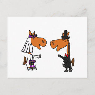Carte Postale Amusants Cheval Mariée et Mariage de chambre Desig