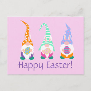 Carte Postale Amusants Joyeux Gnomes de Pâques Bunny Oreilles de