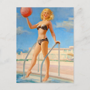 Carte Postale Amusement à l'épingle de la piscine