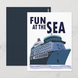 Carte Postale Amusement Au Sea Cruise Ship