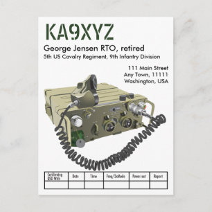 Carte Postale AN/PRC-77 Transcepteur portable militaire QSL Post