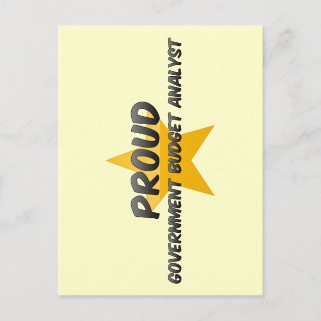 Carte Postale Analyste budgétaire gouvernemental fier (Devant)