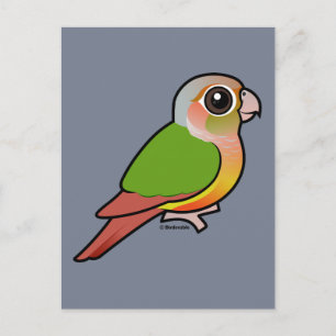 Carte Postale Ananas Birdorable Conure à joues vertes