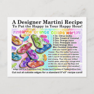 Carte Postale Ananas Colada Colada Tropical Martini Recette