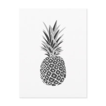 Ananas noir et blanc minimaliste