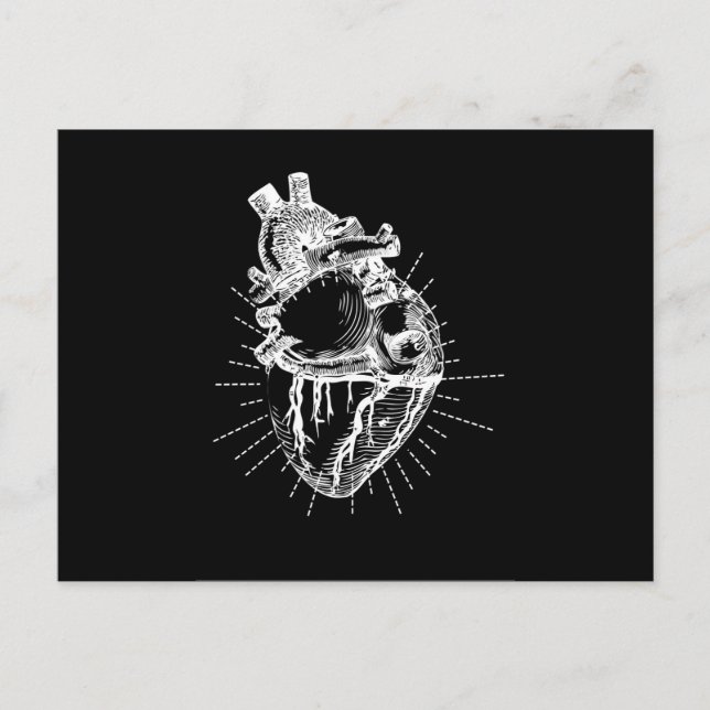Carte Postale Anatomique Coeur noir & blanc Collection (Devant)