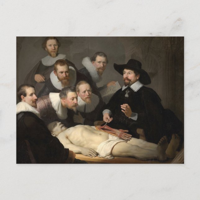 Carte Postale Anatomy Lesson Dr Nicolaes Tulp Rembrandt (Devant)