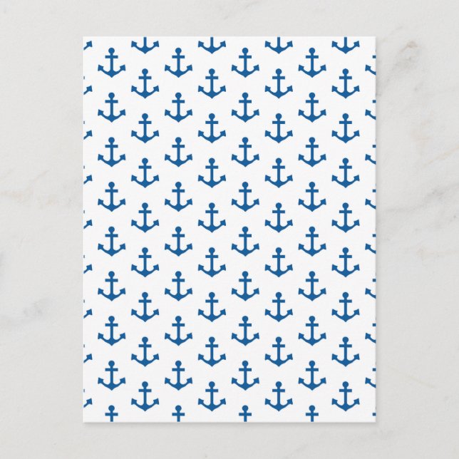 Carte Postale Anchor Nautical Royal Blue White Sailor (Devant)