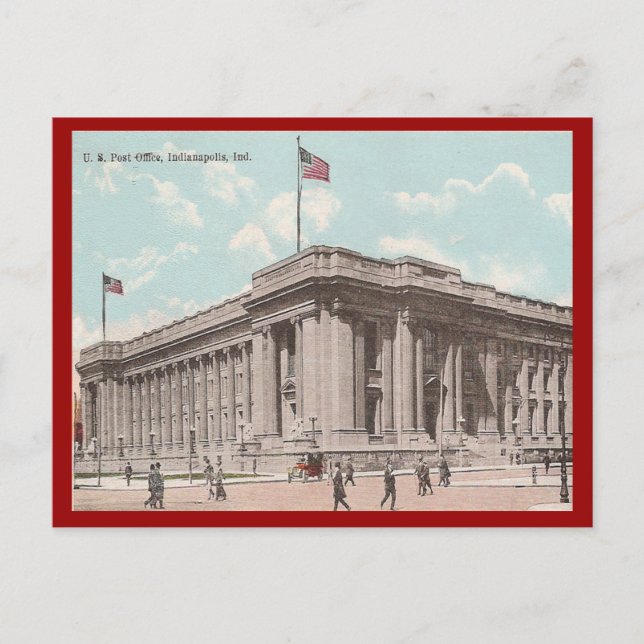 Carte Postale Ancien bureau de poste américain, Indianapolis (Devant)