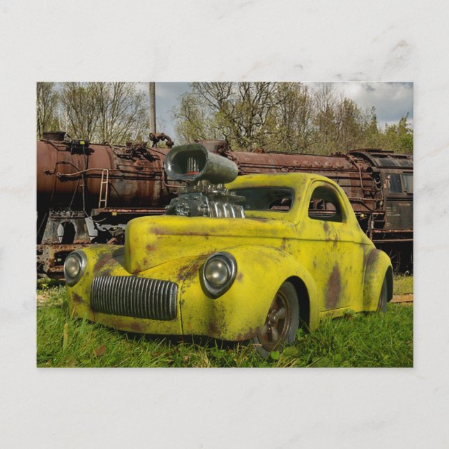 Carte Postale  Ancien Hotrod rouillé 1941 Baguette de rat de cou (Devant)