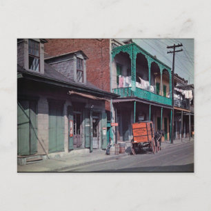 Carte Postale Ancien panier de livraison de café du quartier fra