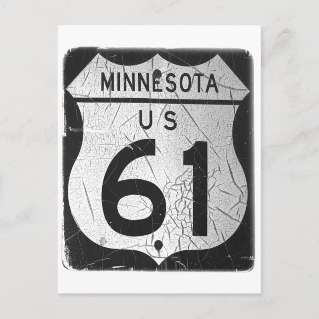 Carte Postale Ancien panneau de l'autoroute 61 (Devant)