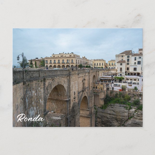 Carte Postale Ancien pont historique à Ronda, Espagne (Devant)